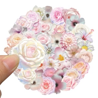 Bộ 50 Hoa Hồng Đẹp PET Miếng Dán Chống Thấm Nước Chống Dầu Trong Suốt Miếng Dán DIY Sách Điện Thoại