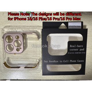 [Jlk] Vỏ bảo vệ ống kính sang trọng Tấm lót góc kim loại cho iPhone 16 15 14 Pro Max Plus Bảo vệ Camera Vỏ không viền Phụ kiện điện thoại