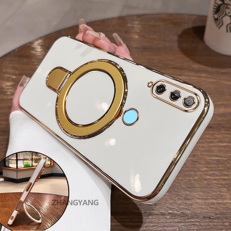 Ốp Lưng Cho Huawei y6p y9 prime 2019 y9s Vỏ Điện Thoại Silicon Chống Sốc Thẩm Mỹ Thiết Kế Mới Rỗng Giá Đỡ Điện Thoại Với Kết Cấu Kim Loại