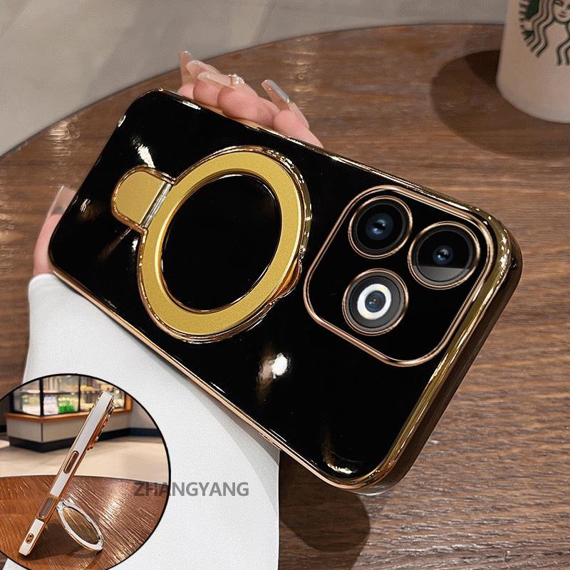 Ốp Lưng Dành Cho Infinix smart 8 hot 40i Vỏ Điện Thoại Silicon Chống Sốc Thẩm Mỹ Thiết Kế Mới Rỗng Giá Đỡ Điện Thoại Với Kết Cấu Kim Loại