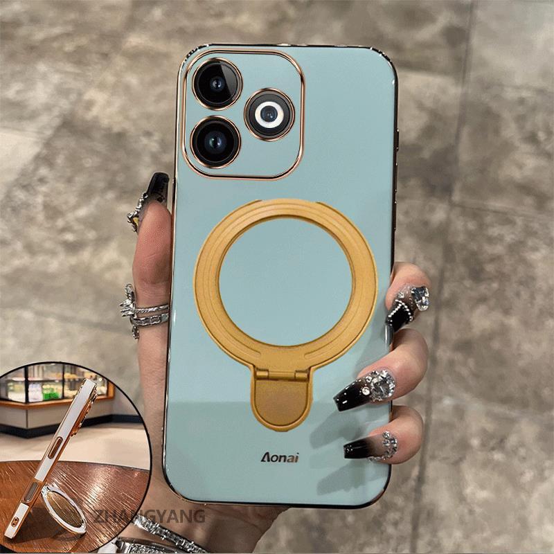 Ốp Lưng Dành Cho Infinix smart 8 hot 40i Vỏ Điện Thoại Silicon Chống Sốc Thẩm Mỹ Thiết Kế Mới Rỗng Giá Đỡ Điện Thoại Với Kết Cấu Kim Loại