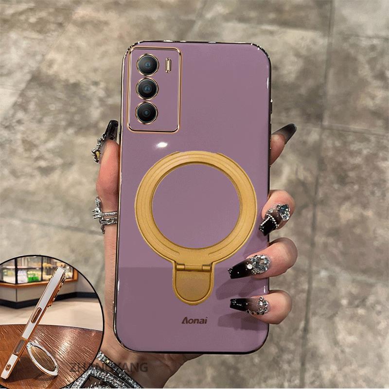 Ốp Lưng Cho OPPO reno 12 5G reno 12 Pro 5G Vỏ Điện Thoại Silicon Chống Sốc Thẩm Mỹ Thiết Kế Mới Rỗng Giá Đỡ Điện Thoại Với Kết Cấu Kim Loại