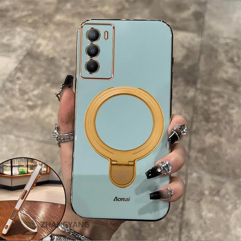 Ốp Lưng Cho OPPO reno 12 5G reno 12 Pro 5G Vỏ Điện Thoại Silicon Chống Sốc Thẩm Mỹ Thiết Kế Mới Rỗng Giá Đỡ Điện Thoại Với Kết Cấu Kim Loại