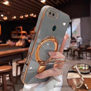 Ốp Lưng Cho OPPO A5S A12 A7 F9 Thẩm Mỹ Thiết Kế Mới Vỏ Điện Thoại TPU Silicon Mạ Điện Với Giá Đỡ Điện Thoại Đa Năng Dành Cho Bé Gái Và Bé Trai