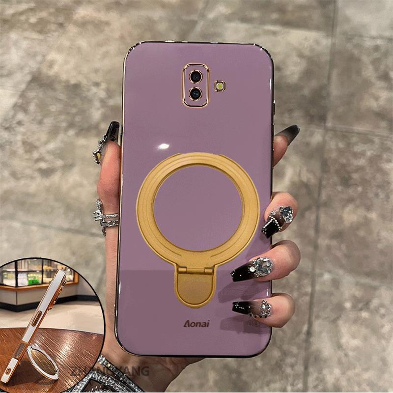 Ốp Lưng Dành Cho Samsung J6 Plus J6 Prime Vỏ Điện Thoại Silicon Chống Sốc Thẩm Mỹ Thiết Kế Mới Rỗng Giá Đỡ Điện Thoại Với Kết Cấu Kim Loại