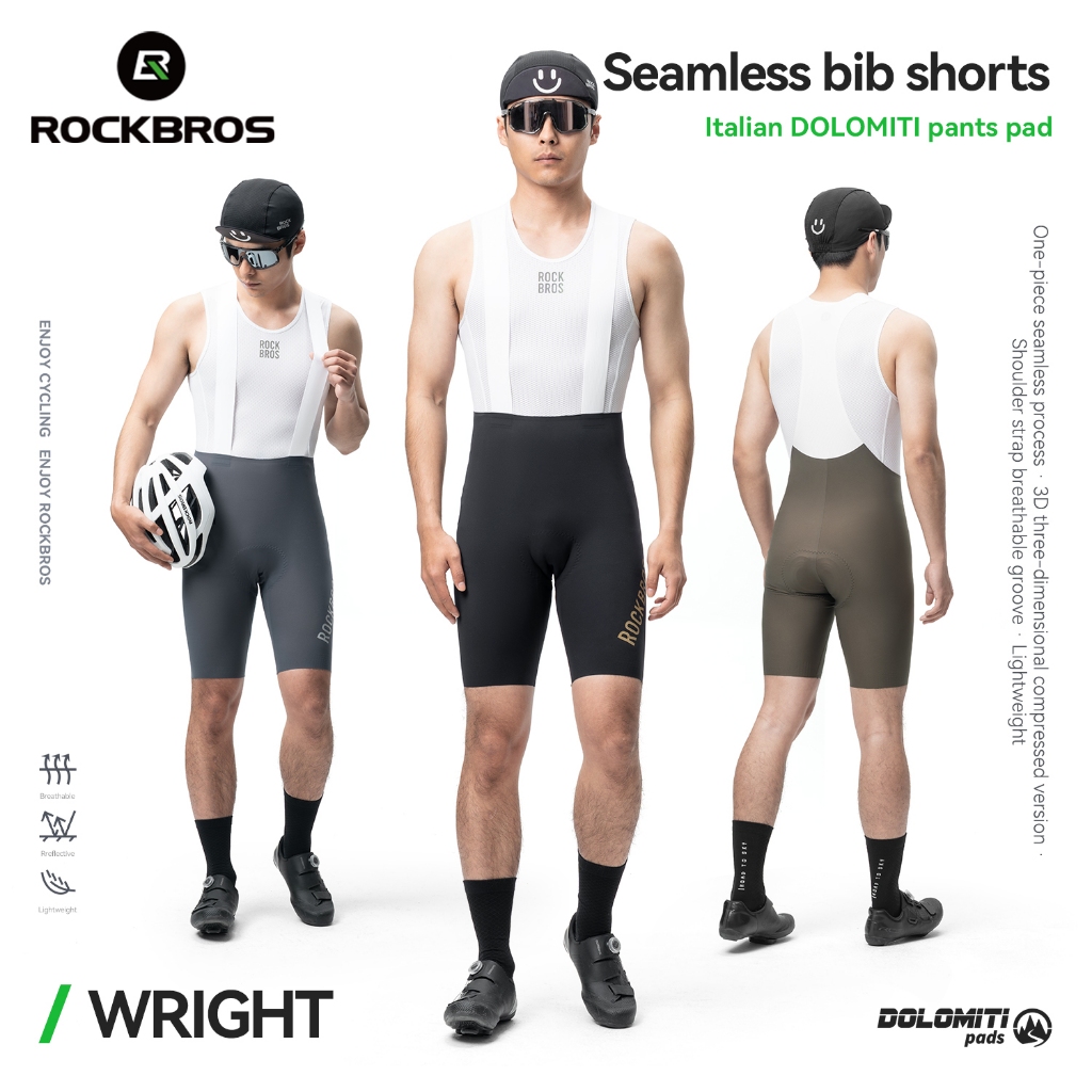 Rockbros Quần Short Đi Xe Đạp Nam Liền Mạch Thoáng Khí Dây Đeo Vai Xe Đạp Đường Bộ Thoải Mái Chống Gió Đàn Hồi Cao Mùa Hè