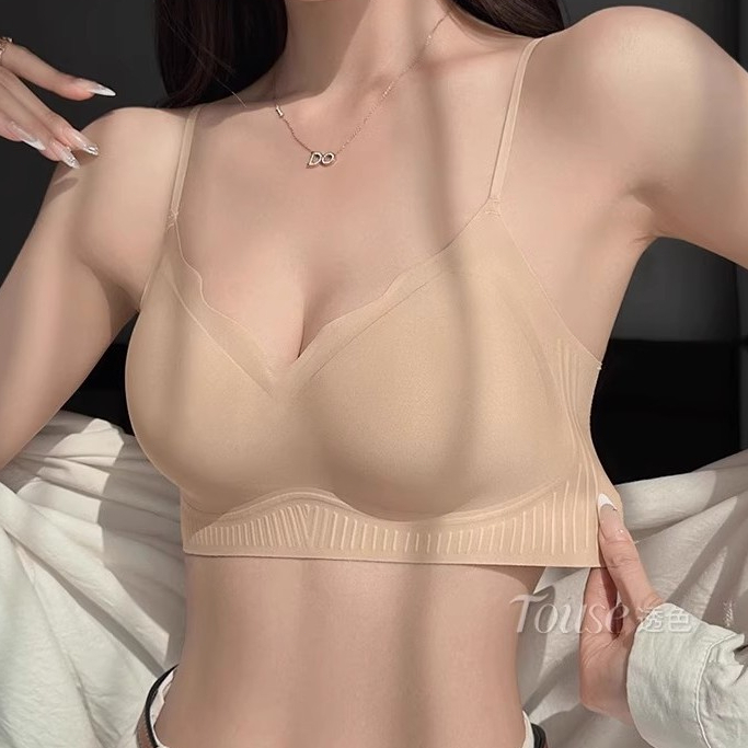 Chất Lỏng Nền Vô Hình Quần Lót Nữ Mùa Hè Mỏng Camisole Màu Da Liền Mạch Áo Ngực Mỏng Dây Đeo Vai