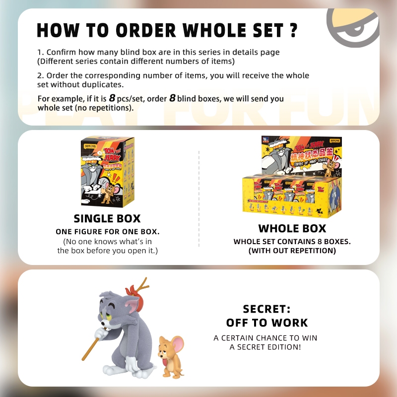 52TOYS TOM and JERRY States of Mind Series Blind Box Figure Toy | BigBuy360 - bigbuy360.vn