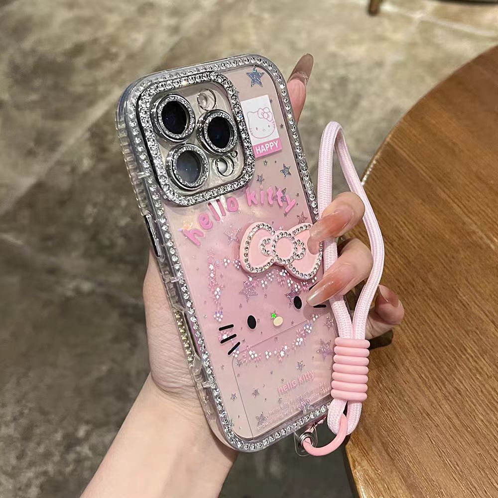 Ốp lưng cứng KT đính kim cương tương thích cho 11 12 pro max 13 pro max 14 pro max 15 pro max 16 pro max