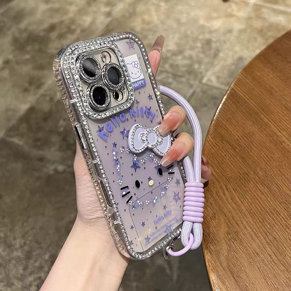 Ốp lưng cứng KT đính kim cương tương thích cho 11 12 pro max 13 pro max 14 pro max 15 pro max 16 pro max
