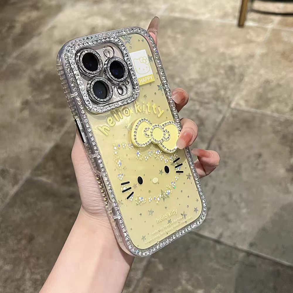 Ốp lưng cứng KT đính kim cương tương thích cho 11 12 pro max 13 pro max 14 pro max 15 pro max 16 pro max 17 pro max