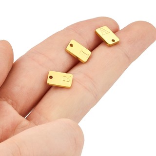 Đánh Bóng Thép Không Gỉ Chữ Đuôi Thẻ Trang Sức Tự Làm Vòng Cổ Vòng Tay Phụ Kiện Mặt Dây Chuyền Vàng 18k