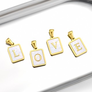 Thép không gỉ Vuông 26 Chữ Mặt Dây Chuyền Trang Sức Tự Làm Vòng Cổ Vòng Tay Phụ Kiện Vàng 18k Quyến Rũ