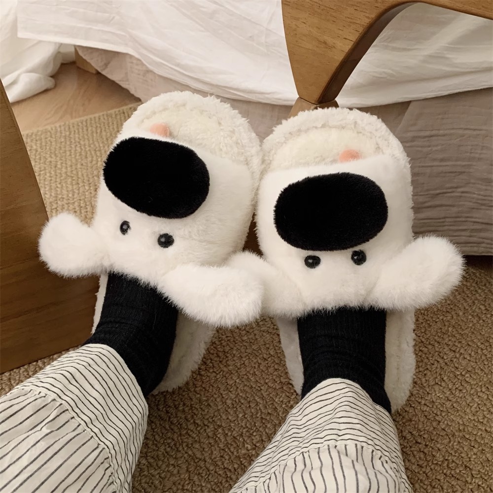 Xixitiao Cotton Dép Chó Con Nam Nữ Thường Ngày Trong Nhà Ấm Áp Cặp Đôi