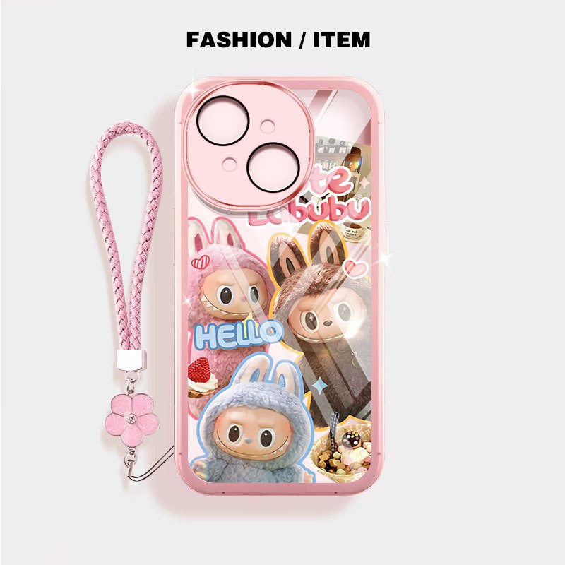 Ốp Điện Thoại YBD Cho Tecno Spark Go 1S Spark Go 1 2024 ITEL A50C A06 Tecno POP 9 KL4h Spark Go 2025 Labubububu Họ Dệt Hoa Dây Treo