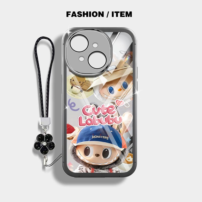Ốp Điện Thoại YBD Cho Tecno Spark Go 1S Spark Go 1 2024 ITEL A50C A06 Tecno POP 9 KL4h Spark Go 2025 Labubububu Họ Dệt Hoa Dây Treo