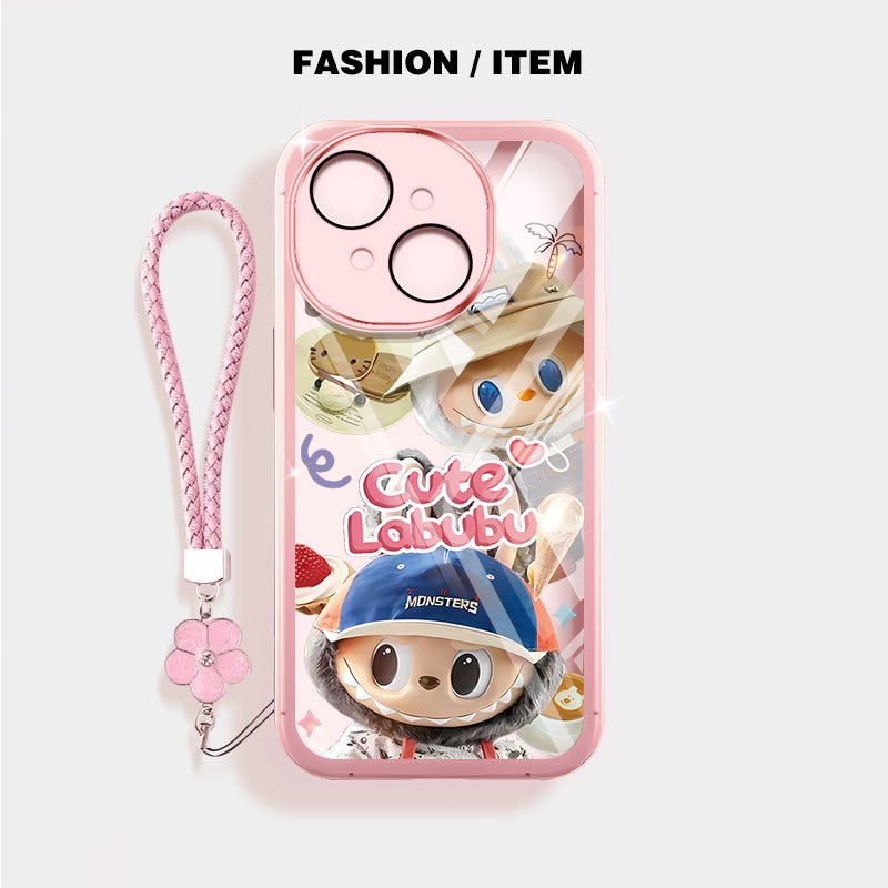 Ốp Điện Thoại YBD Cho Tecno Spark Go 1S Spark Go 1 2024 ITEL A50C A06 Tecno POP 9 KL4h Spark Go 2025 Labubububu Họ Dệt Hoa Dây Treo