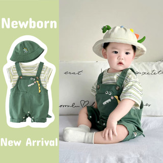 Bộ áo liền quần bé trai sơ sinh khủng long nhỏ dễ thương mùa hè thoải mái (0-24 tháng)