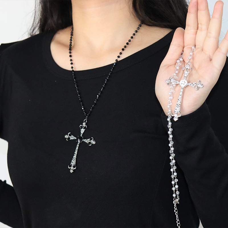 Vòng cổ chữ thập hợp kim Zircon thời trang