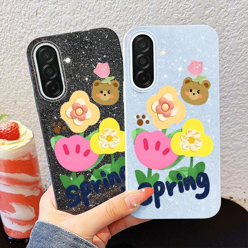Vỏ Cặp Đôi YBD Cho Samsung Galaxy A17 A56 A36 A26 A55 A35 A25 A54 A34 5G 4G Ốp Điện Thoại Vui Nhộn Sinh Nhật Bó Hoa Vui Nhộn
