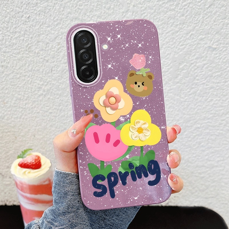 Vỏ Cặp Đôi YBD Cho Samsung Galaxy A17 A56 A36 A26 A55 A35 A25 A54 A34 5G 4G Ốp Điện Thoại Vui Nhộn Sinh Nhật Bó Hoa Vui Nhộn