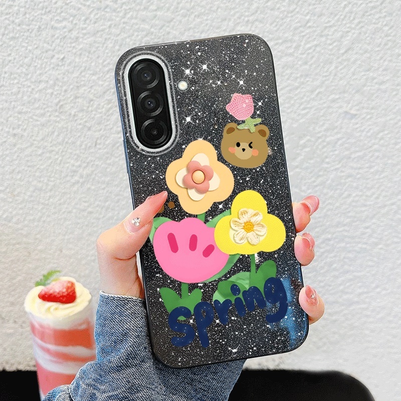 Vỏ Cặp Đôi YBD Cho Samsung Galaxy A17 A56 A36 A26 A55 A35 A25 A54 A34 5G 4G Ốp Điện Thoại Vui Nhộn Sinh Nhật Bó Hoa Vui Nhộn