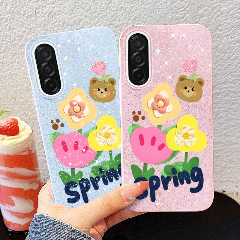 Vỏ Cặp Đôi YBD Cho Samsung Galaxy A17 A56 A36 A26 A55 A35 A25 A54 A34 5G 4G Ốp Điện Thoại Vui Nhộn Sinh Nhật Bó Hoa Vui Nhộn