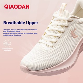 Qiaodan Giày chạy bộ nữ Lưới thoáng khí Đế mềm thấm sốc nhẹ QXB022252221R