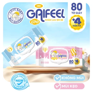 GAIFEEL LITE khăn giấy ướt em bé kẹo không mùi hương/Hương vị kẹo khăn lau em bé 5 gói