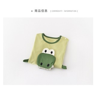 Baby Boy Cotton Khủng long nhỏ thoải mái và dễ thương với đôi mắt to Bộ áo liền quần sơ sinh thoải mái mùa hè (0-24 tháng)