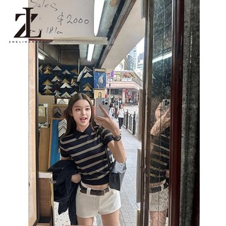 ZHELIHANGFEI Áo thun ngắn tay sọc cổ POLO