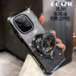 Xoay Thiết Kế Con Quay Giá Đỡ Ốp Lưng Điện Thoại Tương Thích Cho IQOO Z10 Turbo / Z10 Turbo Pro Sáng Tạo Sang Trọng Mạ Flash Chuyển Đổi Lấp Lánh Silicon Mềm TPU Chống Rơi Vỏ Bảo Vệ SSF03