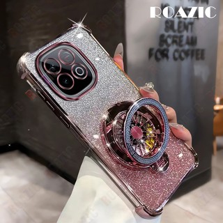 Xoay Thiết Kế Con Quay Giá Đỡ Ốp Lưng Điện Thoại Tương Thích Cho IQOO Z10 Turbo / Z10 Turbo Pro Sáng Tạo Sang Trọng Mạ Flash Chuyển Đổi Lấp Lánh Silicon Mềm TPU Chống Rơi Vỏ Bảo Vệ SSF03