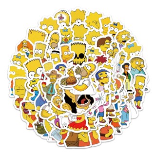 100 Chiếc The Simpsons Hoạt Hình Dán Graffiti DIY Ván Trượt Laptop Hành Lý PVC Chống Thấm Nước Miếng Dán