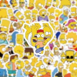 100 Chiếc The Simpsons Hoạt Hình Dán Graffiti DIY Ván Trượt Laptop Hành Lý PVC Chống Thấm Nước Miếng Dán