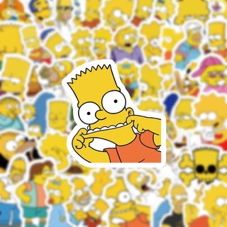 100 Chiếc The Simpsons Hoạt Hình Dán Graffiti DIY Ván Trượt Laptop Hành Lý PVC Chống Thấm Nước Miếng Dán