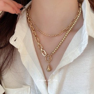 DREZEW Vòng cổ mặt dây chuyền thả nước cổ điển Châu Âu và Mỹ khí chất nhẹ sang trọng chuỗi xương đòn cao cấp Vòng cổ thời trang cá nhân