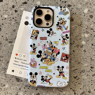 Ốp bảo vệ toàn màn hình họa tiết Mickey dễ thương hai trong một cho iPhone 11 12promax 13 pro 15pro 15promax 14 14promax 14pro 16 pro max 16 plus ốp lưng hai trong một