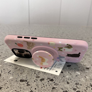 Màu hồng dễ thương hình ngôi sao thú cưng mèo đứng hai trong một Ốp bảo vệ iPhone 11 12promax 13 pro 15pro 15promax 14 14promax 14pro 16 pro max 16 plus ốp lưng hai trong một
