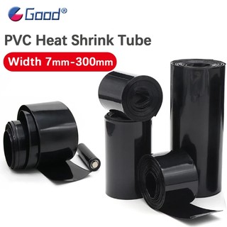 Đen 18650 Pin Lipo PVC Heat Shrink Tube Pack 7mm ~ 300mm Chiều Rộng Màng Cách Nhiệt Bọc Vỏ lithium Vỏ Cáp