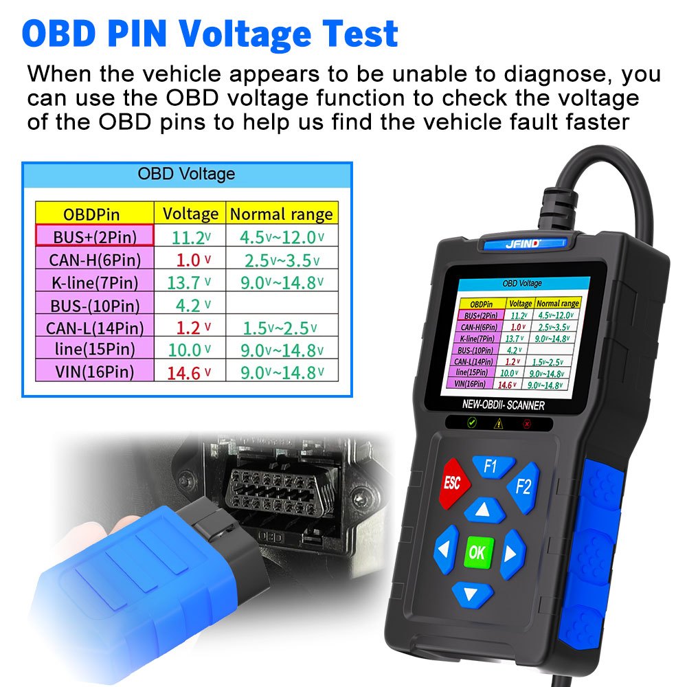 【Tiếng Việ】2 trong 1 JFIND JF700 PRO Máy quét OBD2 trên ô tô Kiểm tra hiệu suất PIN cho Honda Yamaha Động cơ Động cơ Đầu đọc mã lỗi Công cụ chẩn đoán ô tô Máy phân tích động cơ ô tô Máy kiểm tra sẵn sàng I / M