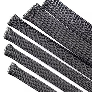 PET bện cáp tay áo 1mm-80mm có thể mở rộng mật độ cao Dây bảo vệ dây bọc vỏ rắn cho cáp