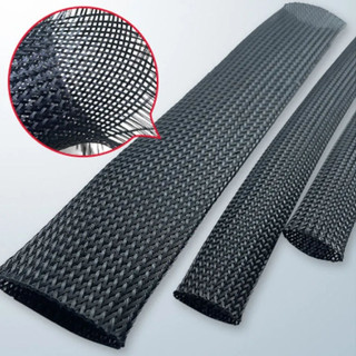 PET bện cáp tay áo 1mm-80mm có thể mở rộng mật độ cao Dây bảo vệ dây bọc vỏ rắn cho cáp