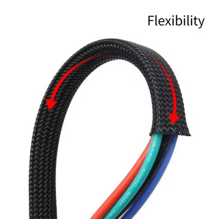 Tay áo bện PET bó sát mới 3 4 6 8 10mm Vỏ bọc cáp cách nhiệt mật độ cao có thể mở rộng