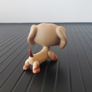 Cửa hàng thú cưng nhỏ nhất 518 Dachshund Dog Tan Brown w / Blue Teardrop Eyes LPS Đồ chơi chó con