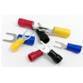 SV Series Uốn Đầu Cuối Nĩa Hình Chữ U PVC Cách Nhiệt Ferrules Khối Spade Cold Press Cable End Crimp Connector