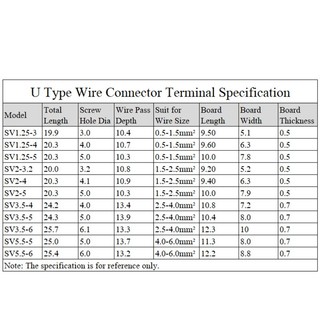 SV Series Uốn Đầu Cuối Nĩa Hình Chữ U PVC Cách Nhiệt Ferrules Khối Spade Cold Press Cable End Crimp Connector