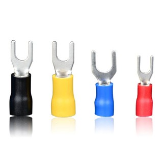SV Series Uốn Đầu Cuối Nĩa Hình Chữ U PVC Cách Nhiệt Ferrules Khối Spade Cold Press Cable End Crimp Connector