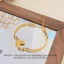 Vòng tay titan cao cấp không gỉ mạ vàng 18k thiết kế hình bướm lấp lánh thời trang dành cho nữ