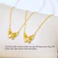 Vòng tay titan cao cấp không gỉ mạ vàng 18k thiết kế hình bướm lấp lánh thời trang dành cho nữ